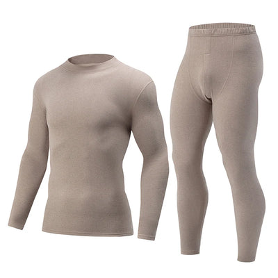 2/4 Pcs Men's Solid Color Simple Autumn And Winter Thermal Underwear Comfortable And Casual Bottoming Underwear Teenagers Pajama - Smarsty