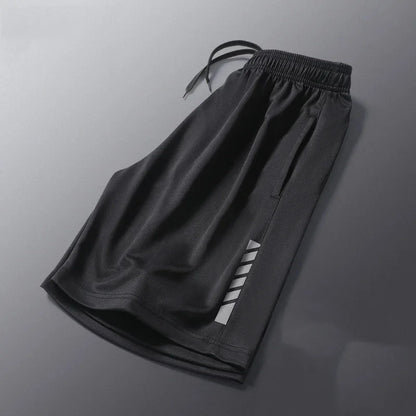 SONECHOKI Running Shorts Men Striped Printing Loose Basketball Sport Gym Breathable Shorts Fitness Training Workout Bottom Male - Smarsty