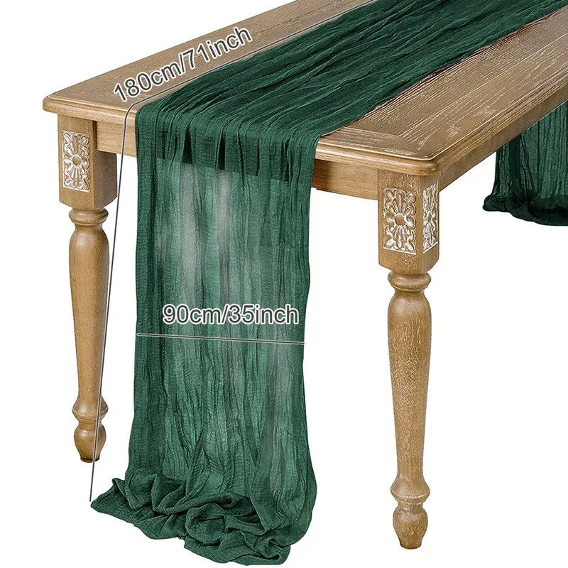 Semi-Sheer Gauze Table Runner for Vintage Weddings - Smarsty