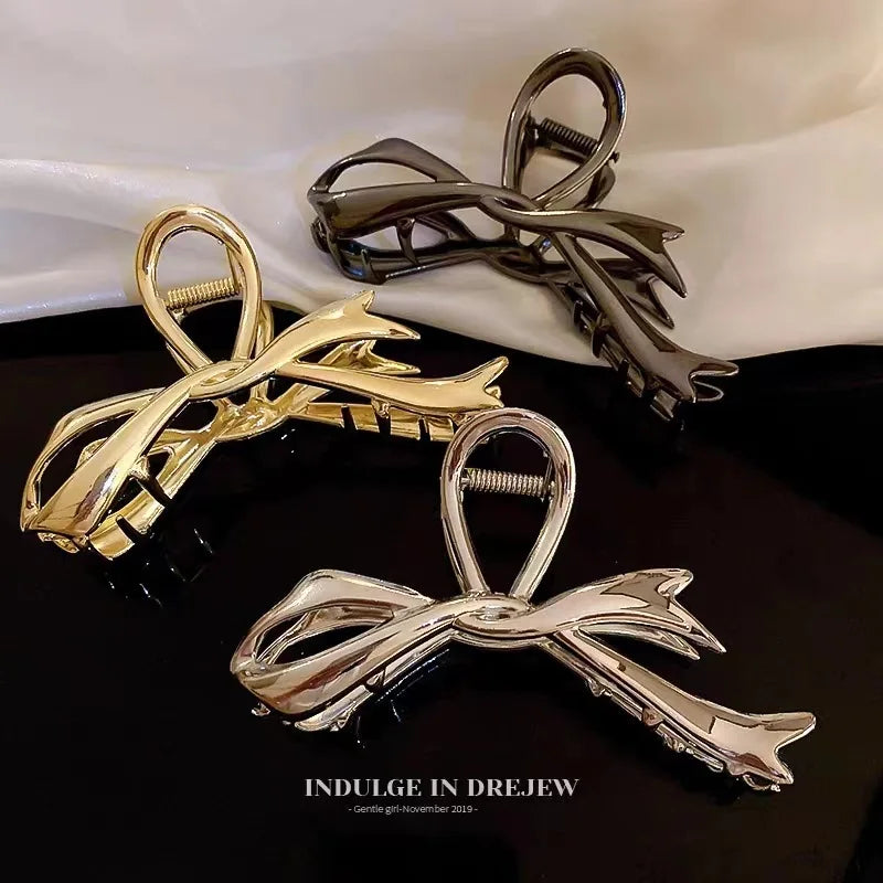 Korean Geometric Metal Hair Clip Durable Alloy Claw - Smarsty
