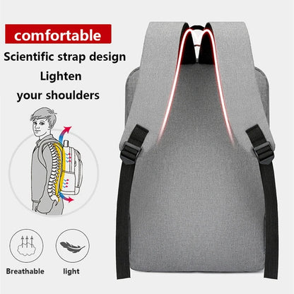 Men's Waterproof Oxford Laptop Backpack 15.6 Inch with USB Charging Port High Capacity Business Travel School Bag - Smarsty