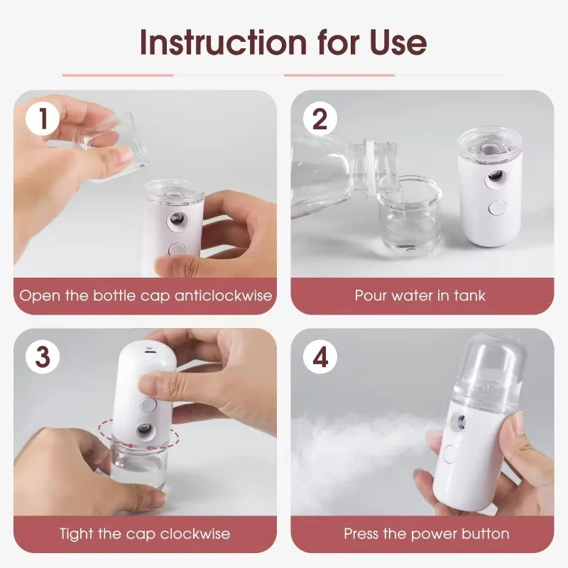 Portable Rechargeable Mini Facial Steamer for Hydration - Smarsty