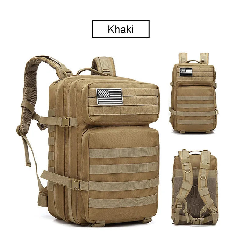 50L Tactical Backpack Men's Travel Large Capacity Rucksacks Men Waterproof Outdoor Sports Multi-functional Bags - Smarsty