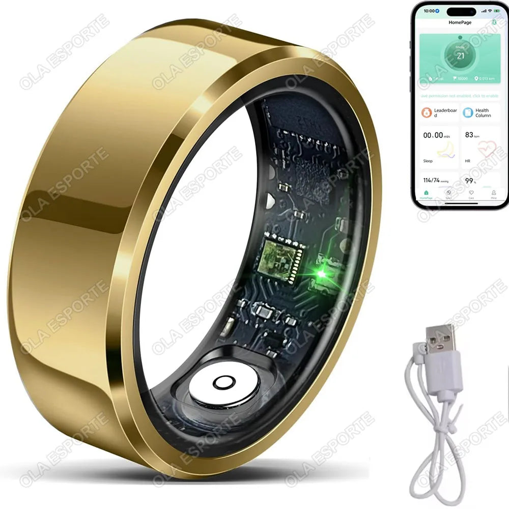 2025 Smart Ring Blood Pressure Heart Rate Sleep Monitoring Smartring IP68 & 5ATM Waterproof Multi-sport Mode Smartring Man Women - Smarsty