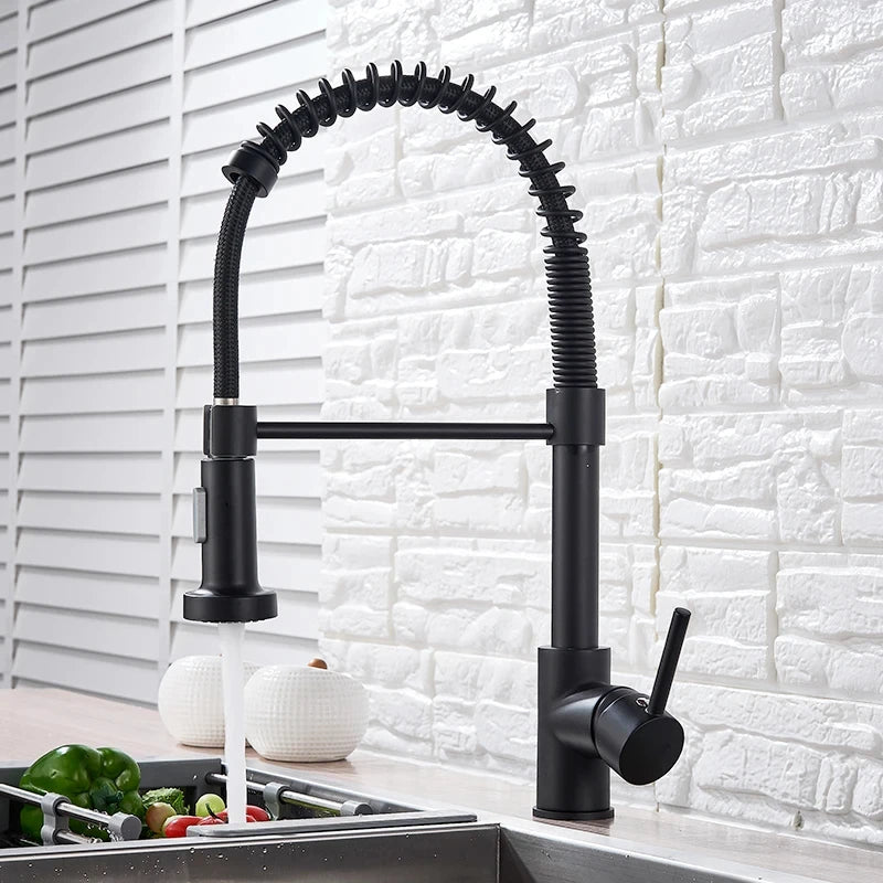 Brushed Nickel Kitchen Faucet with 360 Degree Rotation - Smarsty