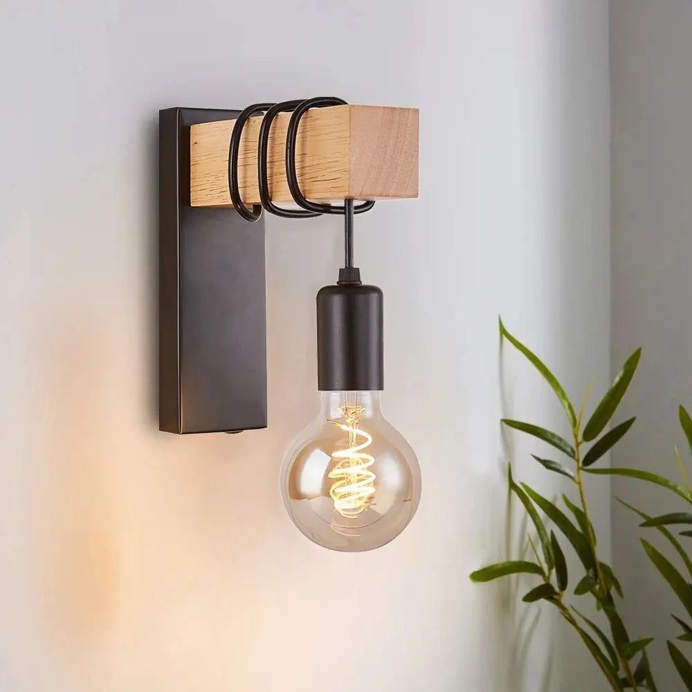 Retro Wood LED Wall Lamp for Stylish Home Decor - Smarsty