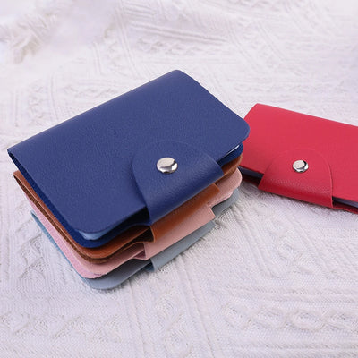 24 Bits Credit Card Holder Business Bank Card Pocket PU Large Capacity Card Cash Storage Clip Organizer Case ID Holder Pouch - Smarsty