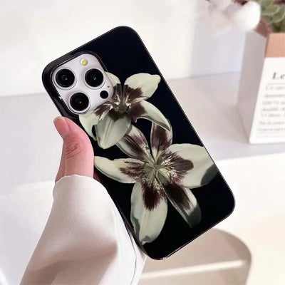 Orchid Print Shockproof Phone Case for iPhone 7 to 16 - Smarsty