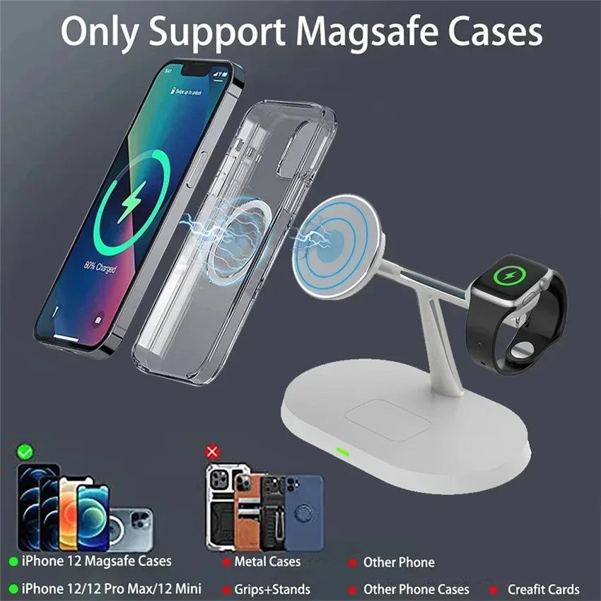 Magnetic Wireless Charger Stand 3 in 1 for iPhone Pro - Smarsty
