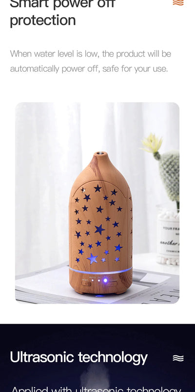 Ultrasonic Essential Oil Diffuser with LED lights 100ml Water Tank Adjustable Cool Mist Modes for Aromatherapy and Humidifying