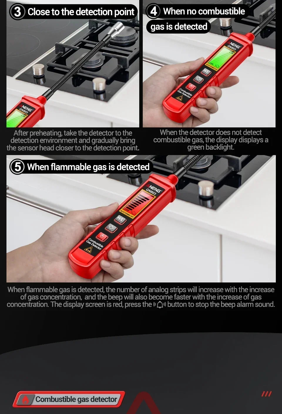 Portable Gas Leak Detector with LCD Display - Smarsty