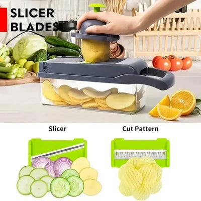 Multifunctional Vegetable Chopper Handle Food Grate Food Chopper Vegetable Slicer Dicer Cut 14/16 in 1 Kitchen Items Cocina by Smarsty