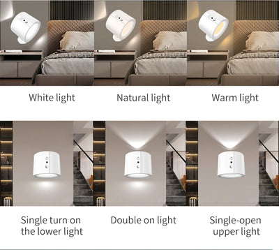 LED Wall Sconces with Touch Control and 360 Rotation - Smarsty