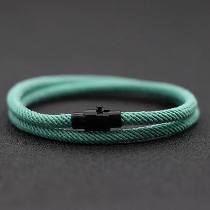 Double Layer Magnetic Buckle Men's Survival Bracelet - Smarsty