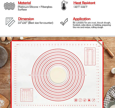 Non-Stick Silicone Baking Mat for Easy Dough Preparation - Smarsty