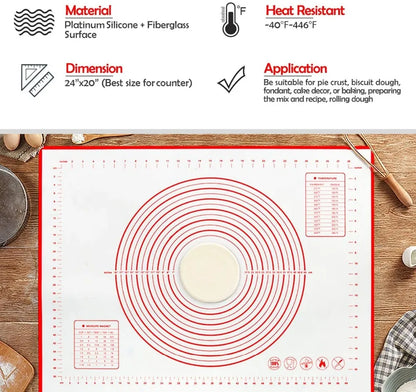Non-Stick Silicone Baking Mat for Easy Dough Preparation - Smarsty