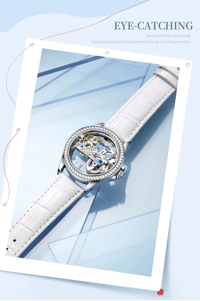 OLEVS Luxury Women's Automatic Mechanical Watch with Diamonds - Smarsty