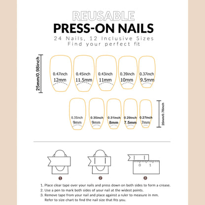 24pcs Summer Pink White Bow Design Fake Nails - Smarsty