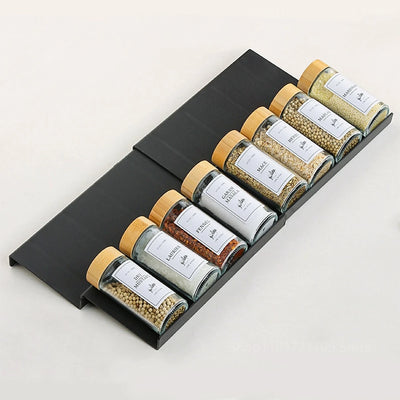 4 Layers Kitchen Spice Drawer Organizer Adjustable Spice Rack for Spice Jars Seasoning Bottles Cabinet Pantry Kitchen Organizer by Smarsty