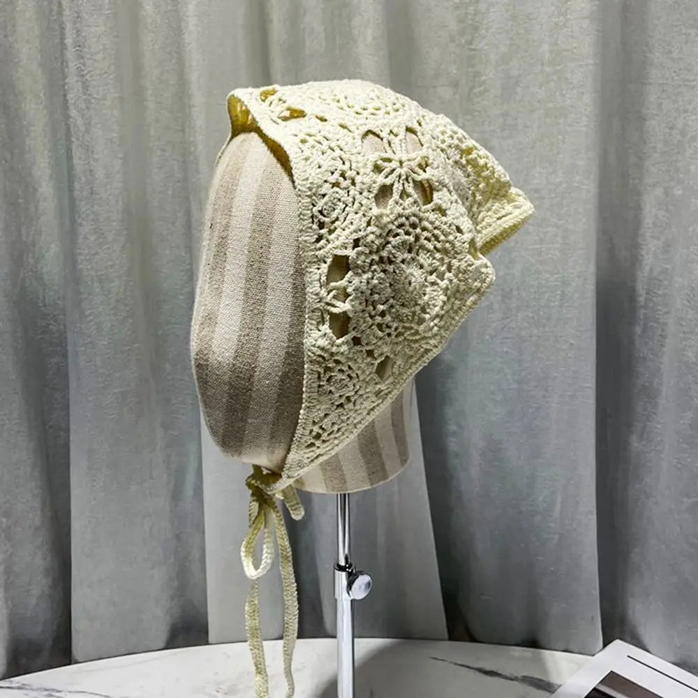 Lace Triangle Scarf Breathable Summer Crochet Headband - Smarsty