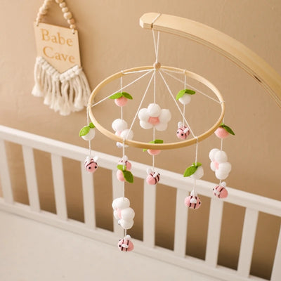 Baby Crib Mobile Bed Bell Rattle Toys Wooden Crochet Stars Pendant Bed Bell Toys Newborn Comfort Crib Bracket Hanging Toys Gifts by Smarsty