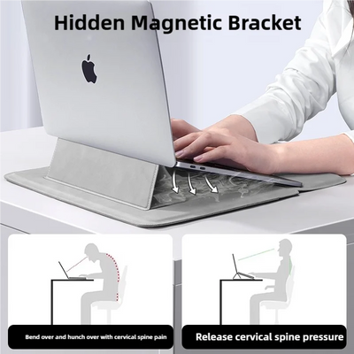 PU Laptop Sleeve 13 To 15 Inch No Zipper CaseGuard - Smarsty