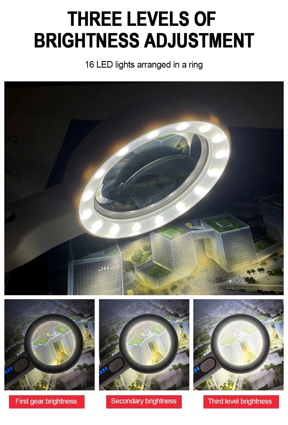 Rechargeable Handheld Magnifier with LED Light for Easy Reading - Smarsty