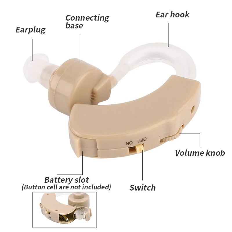 Adjustable Portable Hearing Aid for Enhanced Sound Clarity - Smarsty