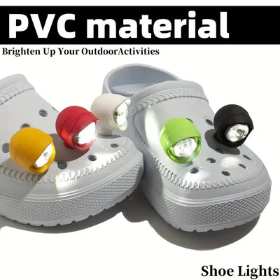 2pcs Shoe Lights PVC LED Headlight Shoe Charms Accessories for Night Rides, Walk & Dog Walks Outdoor Activities,3 Lighting Modes - Smarsty