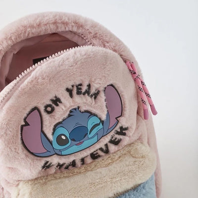 Stitch Kids Backpack Cute Corduroy Shoulder Bag For School - Smarsty