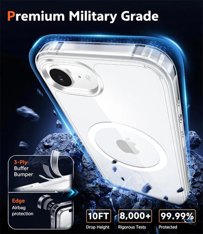 Magnetic Clear Phone Case for Magsafe IPhone Air 17 E 16 15 14 13 12 11 Pro Max Plus 17E 16E Mac Safe Transparent Bumper Cover