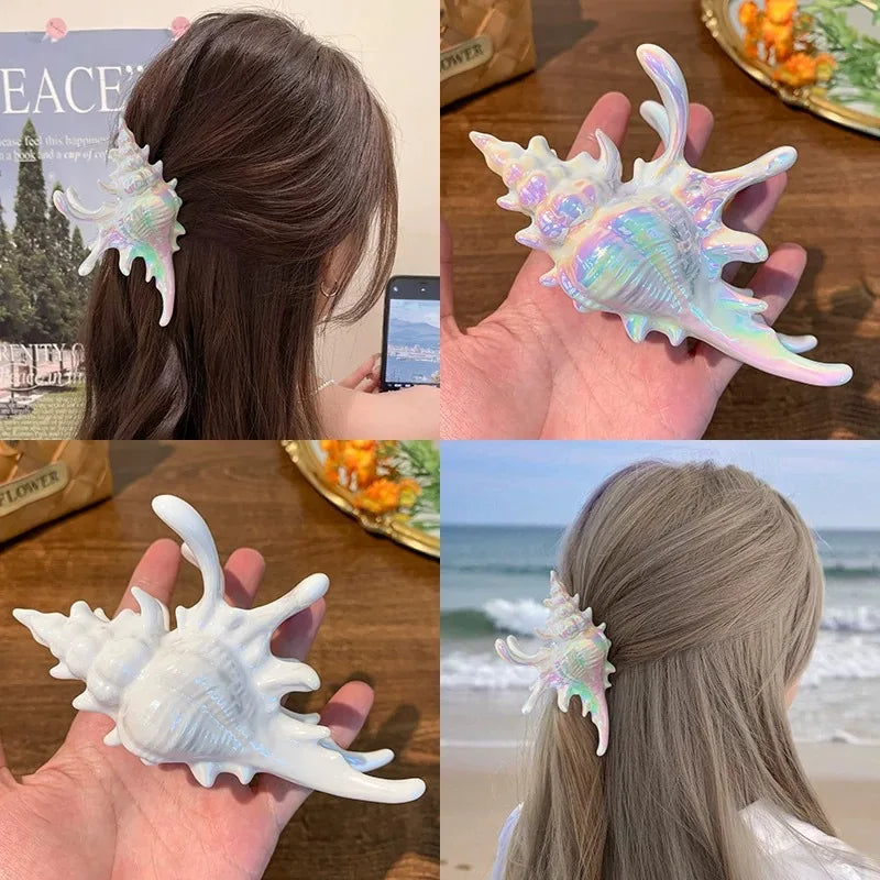 Acrylic Shark Claw Hair Clip Shell Beach Accessories - Smarsty
