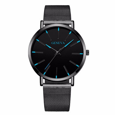 Ultra Thin Men's Quartz Watch with Steel Mesh Band - Smarsty