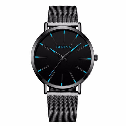 Ultra Thin Men's Quartz Watch with Steel Mesh Band - Smarsty