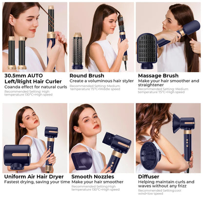 High Speed 7 In 1 Hair Dryer Brush with Diffuser - Smarsty
