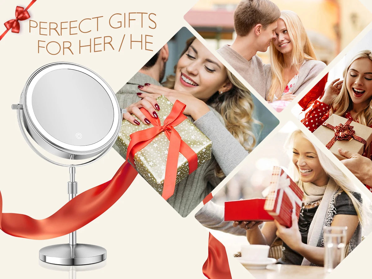 8 Inch Makeup Mirror With Light And 10X Magnification - Smarsty