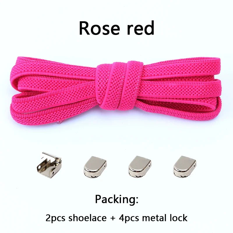 No Tie Shoe Laces Flat Elastic Shoelaces for Sneakers Tieless Shoelace Expand Shoestrings One Size Fits All Adult and Kids Shoes - Smarsty