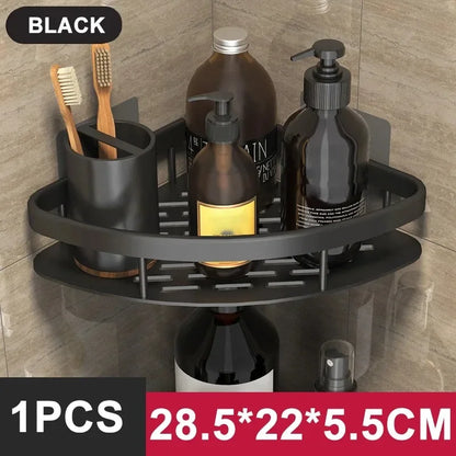 Aluminum Alloy Bathroom Shelf No Drill Storage Solution - Smarsty