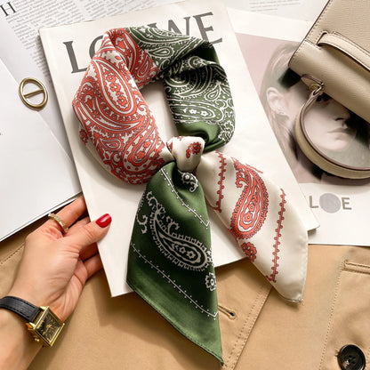 Luxury Women's Silk Scarf Square Neckerchief for Summer - Smarsty