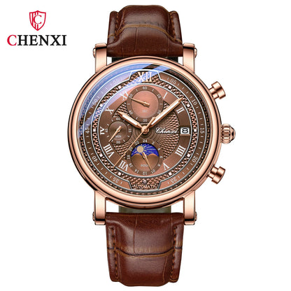 Chenxi Leather Chronograph Quartz Watch for Men - Smarsty