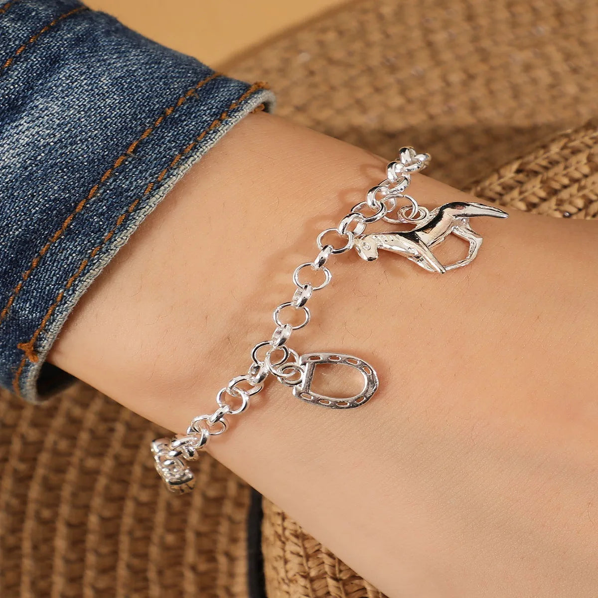 Mens Stainless Steel Double Chain Cross Bracelet Durable Hip Hop Jewelry - Smarsty