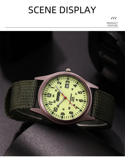 Luxury Mens Luminous Quartz Watch with Calendar - Smarsty