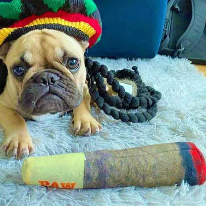 Funny Interactive Cigar Plush Squeaky Dog Toy - Smarsty