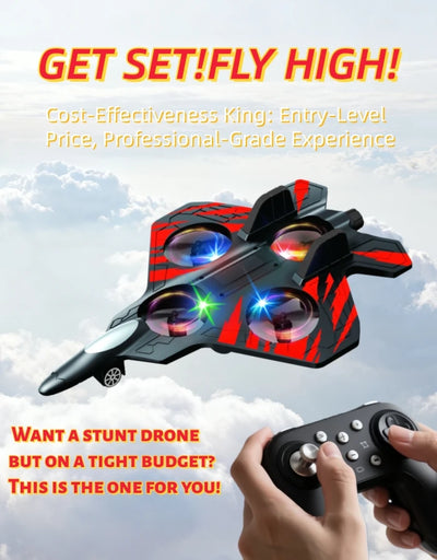 Glider Flying Helicopter RC Hobby Jet Plane 2.4G Stunt Remote Control Foam Fighter Airplane Toy With Light