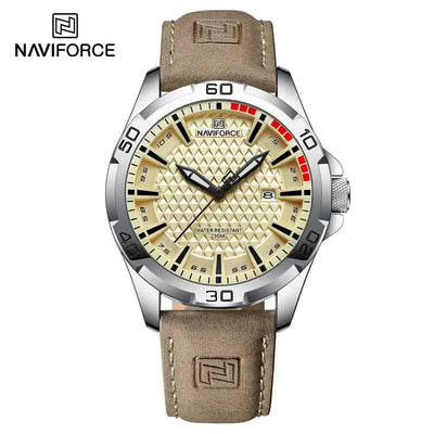 NAVIFORCE Men Fashion Waterproof Quartz Watch with Leather Strap - Smarsty