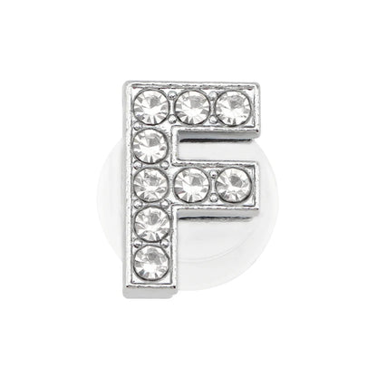 1PC Shoe Charms Glitter Rhinestone Letter Crystal Alphabet Shoes Charm Decorations Jewelry Slider Bracelet Wristbands Accessorie