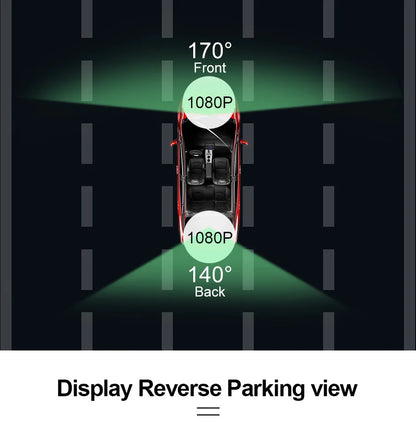 Dual 1080P Car DVR Touch Screen Rearview Night Vision - Smarsty