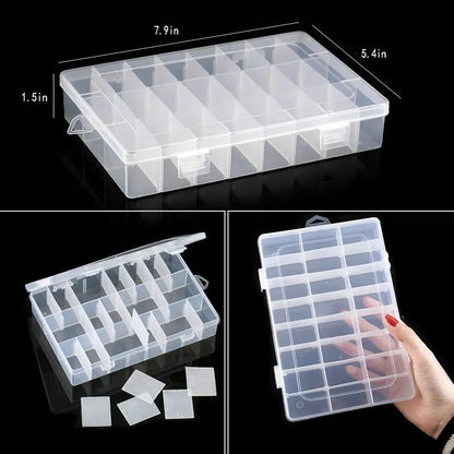 Transparent Jewelry Storage Box with Adjustable Compartments - Smarsty