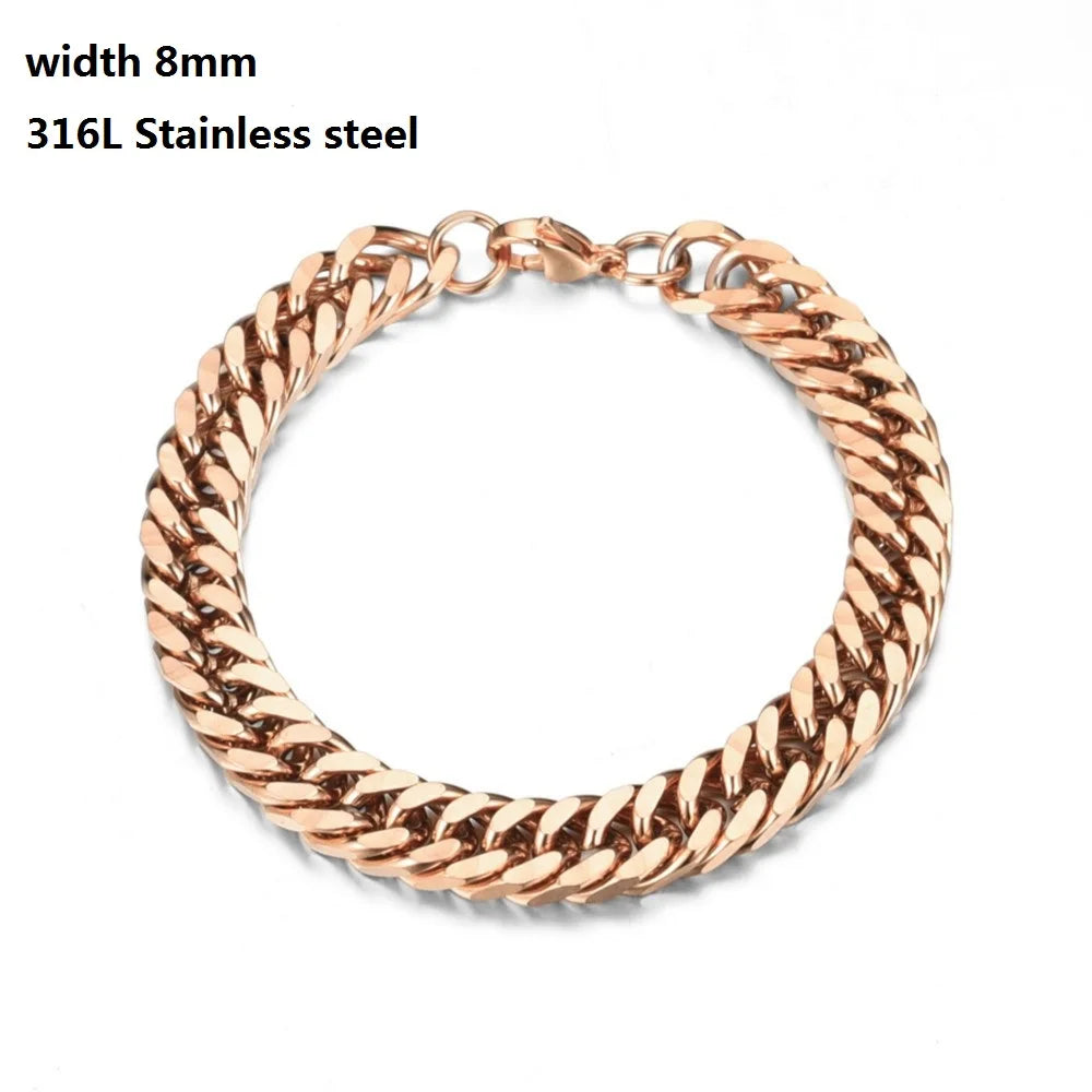 316L Stainless Steel Cuban Chain Bracelet for All - Smarsty