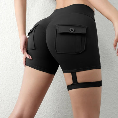 Peach Butt Fitness Shorts Women's Exercise Three-Quarter Pants Cargo Air Dry Pocket Yoga  Tight  Lift Summer - Smarsty